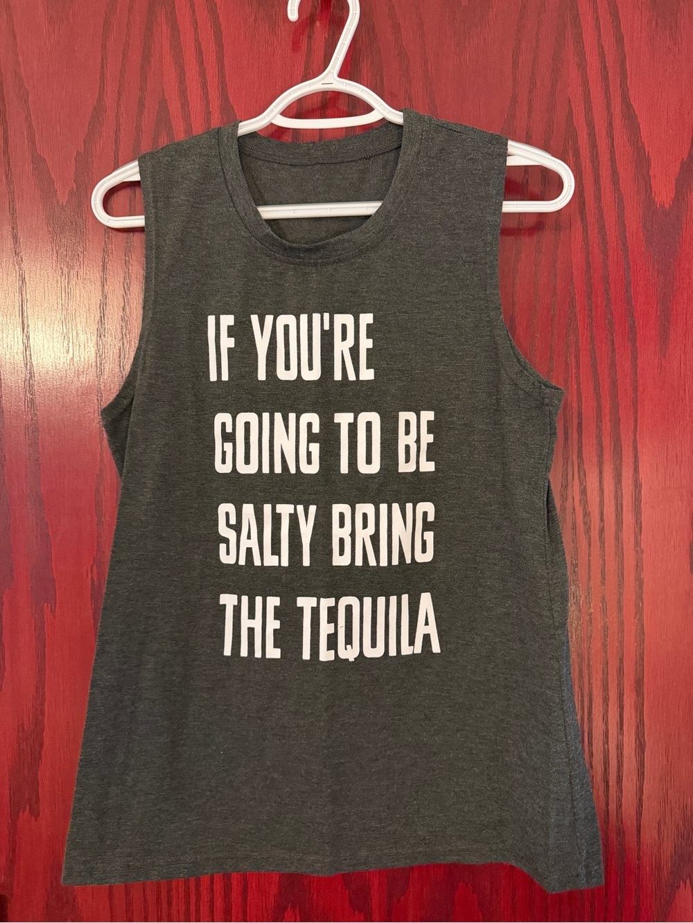 Graphic Tank Top - Dark Gray "If You're Going To Be Salty"